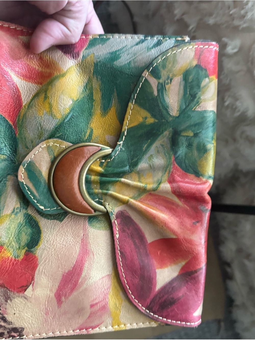 Vintage Patricia Nash Van Sannio Tri Spring Multi Floral Italian Leather Bag - Picture 12 of 12